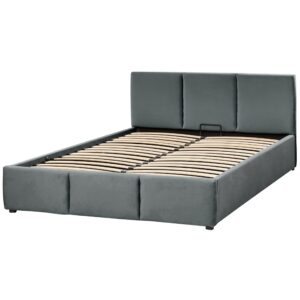 wohnli-moebel-suche-800000488634-1 POLSTERBETT 160/200cm Dunkelgrau Bousse Textil Beliani Möbel > Betten > Polsterbetten Grau