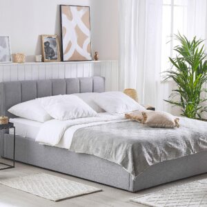 wohnli-moebel-suche-800000488641-1 POLSTERBETT 160/200cm Hellgrau Dreux Textil Beliani Möbel > Betten > Polsterbetten Grau