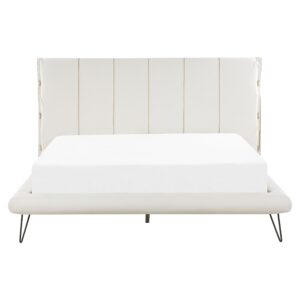 BETT 160/200cm Creme Betin Textil Beliani Möbel > Betten Weiß