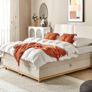 wohnli-moebel-suche-800000488698-1 BOXSPRINGBETT 160/200cm Helles Beige Dynasty Textil Beliani Möbel > Betten > Boxspringbetten Beige