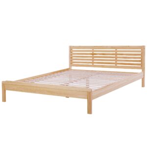 wohnli-moebel-suche-800000488724-1 HOLZBETT 180/200cm Heller Holzfarbton Carnac Holz Beliani Möbel > Betten Braun
