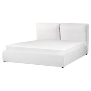 BETT 160/200cm Cremeweiß Bajonna Textil Beliani Möbel > Betten Weiß