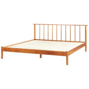 wohnli-moebel-suche-800000488746-1 HOLZBETT 180/200cm Heller Holzfarbton Barret Holz Beliani Möbel > Betten Braun