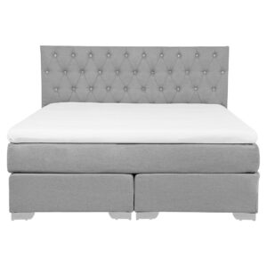 BOXSPRINGBETT 160/200cm Hellgrau Duchess Textil Beliani Möbel > Betten > Boxspringbetten Grau