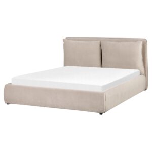 BETT 160/200cm Beige Bajonna Textil Beliani Möbel > Betten Beige