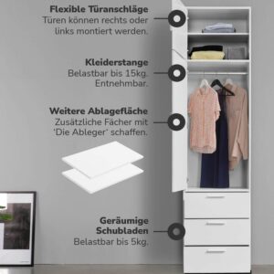 wohnli-moebel-suche-800000489030-1 KLEIDERSCHRANK Der Grenzenlose Holzwerkstoff Mokebo Möbel > Schränke > Kleiderschränke > Drehtürenschränke Weiß