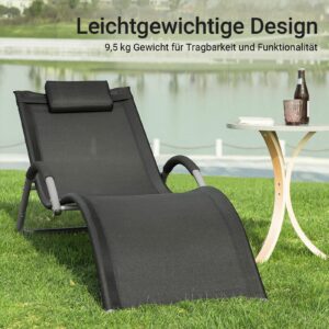 wohnli-moebel-suche-800000495433-1 SONNENLIEGE Schwarz Metall SoBuy Garten & Outdoor > Gartenmöbel > Gartenliegen Schwarz