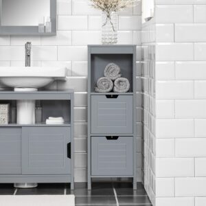 wohnli-moebel-suche-800000495458-1 BADEZIMMERSCHRANK Grau Holzwerkstoff SoBuy Möbel > Schränke > Badezimmerschränke Grau