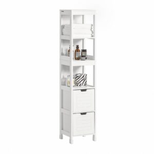 wohnli-moebel-suche-800000495495 Wohnli Möbelsuche - HOCHSCHRANK mit 3 offenen Fächern und 2 Körben Weiß 30x30x144cm