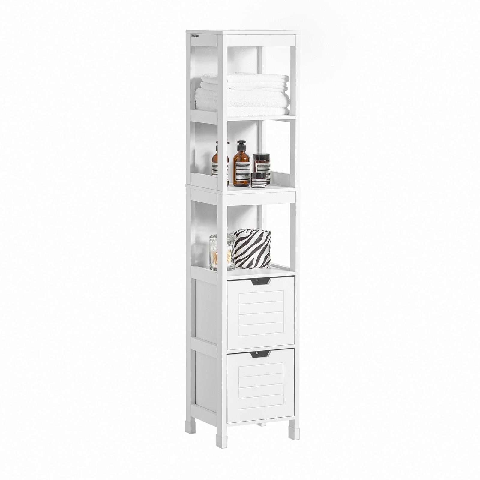wohnli-moebel-suche-800000495495 Wohnli Möbelsuche - HOCHSCHRANK mit 3 offenen Fächern und 2 Körben Weiß 30x30x144cm