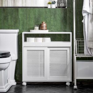 wohnli-moebel-suche-800000495527-1 NISCHENREGAL mit Rollen Weiß Holzwerkstoff SoBuy Möbel > Schränke > Badezimmerschränke Weiß