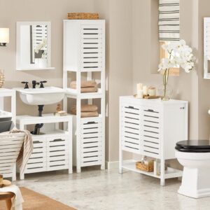 WÄSCHESCHRANK Weiß Holzwerkstoff SoBuy Möbel > Schränke > Badezimmerschränke Weiß