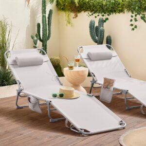 wohnli-moebel-suche-800000495558-1 SONNENLIEGE 2er Set Beige Metall, Textil SoBuy Garten & Outdoor > Gartenmöbel > Gartenliegen Beige