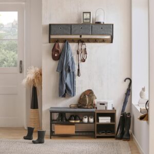 WANDGARDEROBE Vintage Holzwerkstoff, Metall SoBuy Garderoben > Garderobenhaken Schwarz