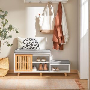 wohnli-moebel-suche-800000495931-1 SCHUHBANK Weiß-Natur Holzwerkstoff, Holz SoBuy Garderoben > Garderobenbänke Weiß