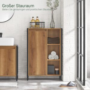 WÄSCHESCHRANK Vintage Holzwerkstoff, Metall SoBuy Möbel > Schränke > Badezimmerschränke Braun
