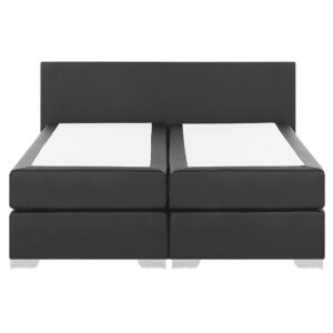 BOXSPRINGBETT 160/200cm Schwarz President Kunststoff Beliani Möbel > Betten > Boxspringbetten Schwarz