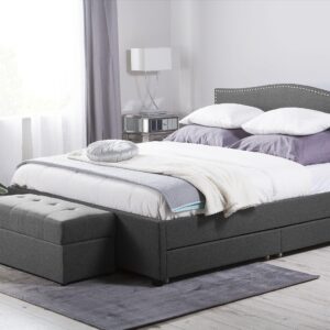 wohnli-moebel-suche-800000496303-1 POLSTERBETT 180/200cm Dunkelgrau Montpellier Textil Beliani Möbel > Betten > Polsterbetten Grau