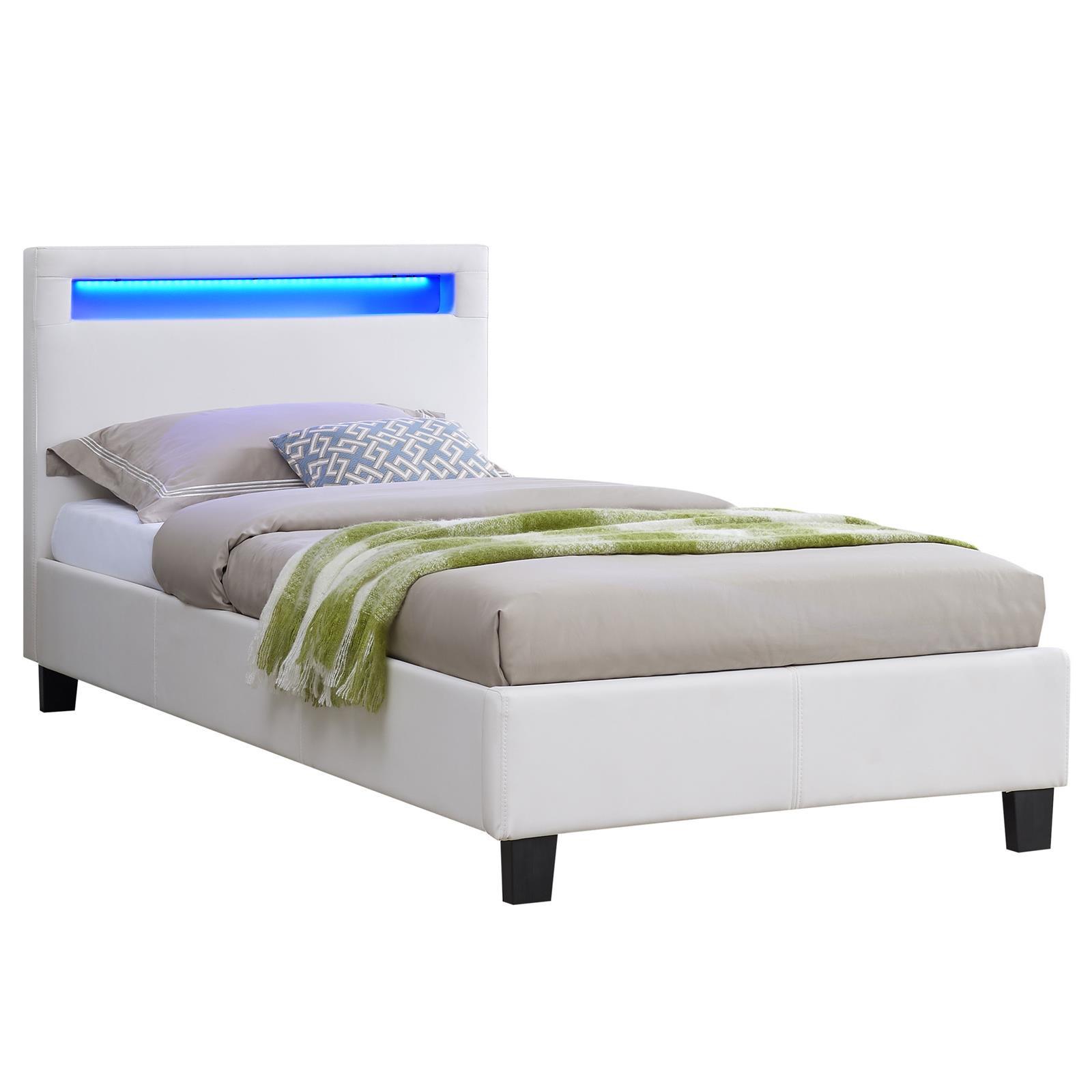 wohnli-moebel-suche-800000497905 Wohnli Möbelsuche - POLSTERBETT MIT LED MANDALAY 90x200 cm weiß