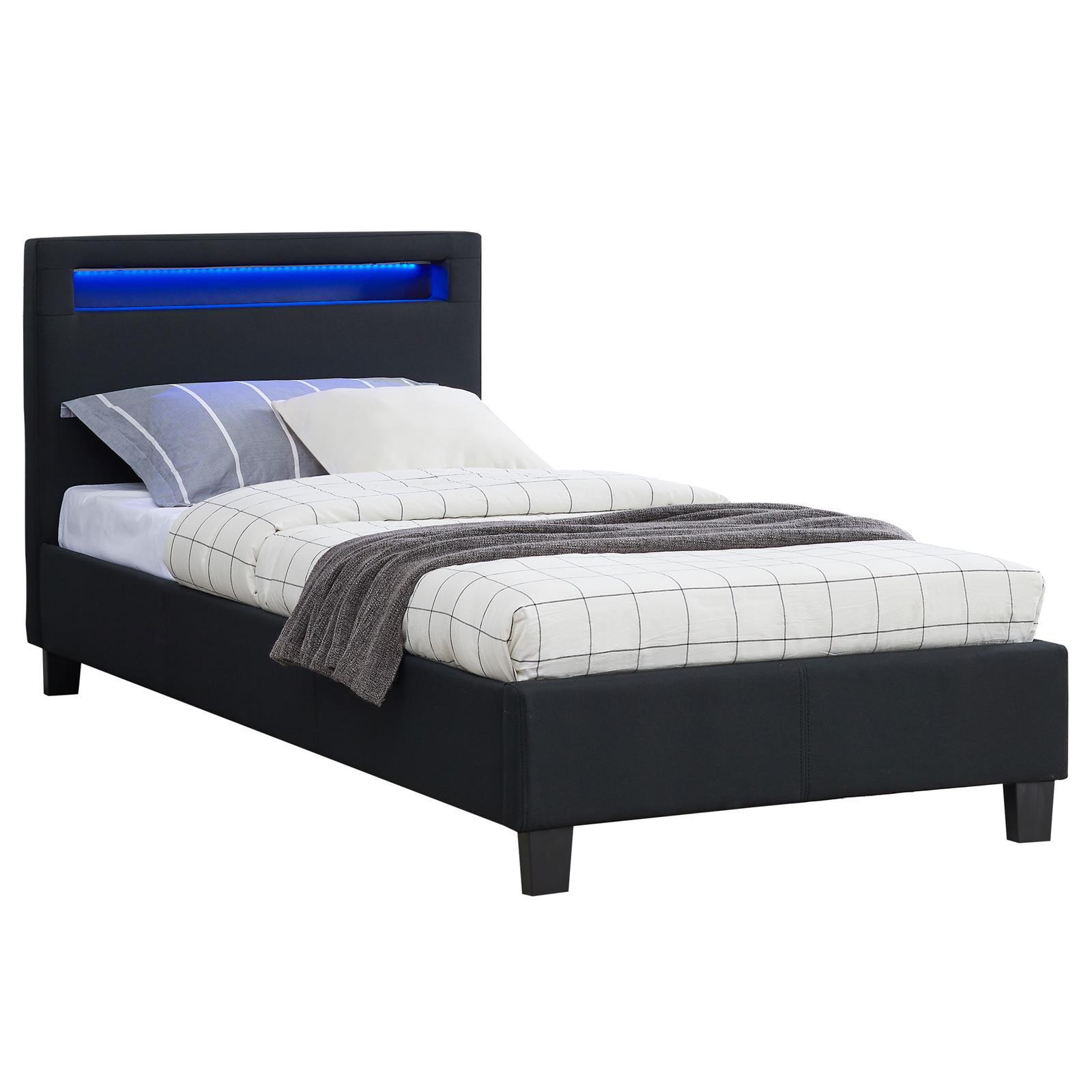 wohnli-moebel-suche-800000497917 Wohnli Möbelsuche - POLSTERBETT MIT LED HIMALAYA 90x200 cm schwarz