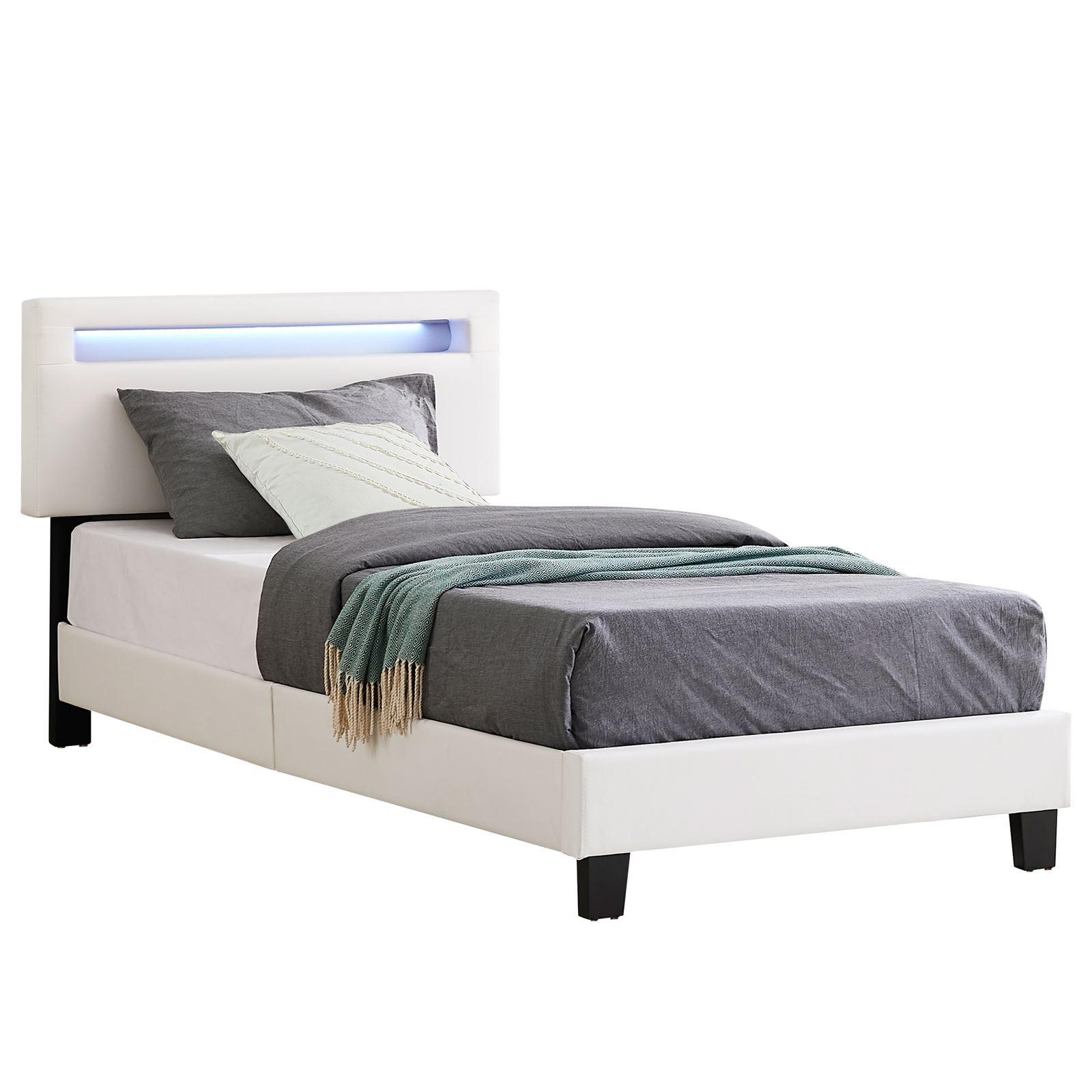 wohnli-moebel-suche-800000497934 Wohnli Möbelsuche - POLSTERBETT MIT LED BENITO 90x200 cm weiß
