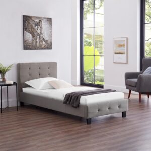 POLSTERBETT OHIO 90x200 cm grau Textil CARO-Möbel Möbel > Betten > Polsterbetten Grau