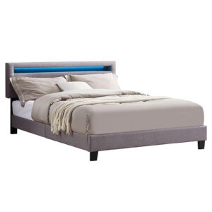 wohnli-moebel-suche-800000497962 Wohnli Möbelsuche - POLSTERBETT MIT LED LEXINGTON 140x200 cm grau