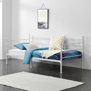 TAGESBETT Kerava Metall [en.casa] Möbel > Betten Weiß