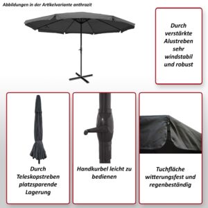 wohnli-moebel-suche-800000499417-1 SONNENSCHIRM PRO Cremeweiß Textil MCW Garten & Outdoor > Sonnen- & Sichtschutz > Sonnen- & Ampelschirme Weiß