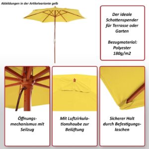 SONNENSCHIRM Cremeweiß Holz MCW Garten & Outdoor > Sonnen- & Sichtschutz > Sonnen- & Ampelschirme Weiß