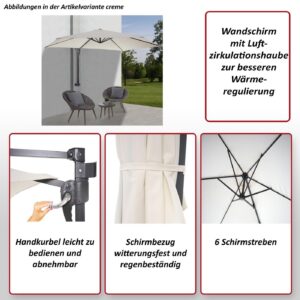 wohnli-moebel-suche-800000499599-1 WANDSCHIRM Grau Textil MCW Garten & Outdoor > Sonnen- & Sichtschutz > Sonnen- & Ampelschirme Grau