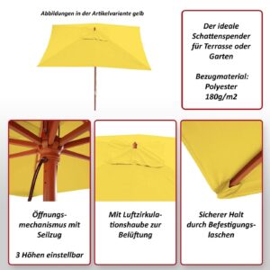SONNENSCHIRM Anthrazit Holz MCW Garten & Outdoor > Sonnen- & Sichtschutz > Sonnen- & Ampelschirme Anthrazit