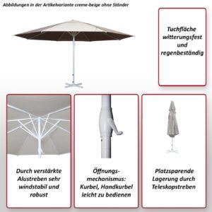 wohnli-moebel-suche-800000499643-1 SONNENSCHIRM Cremeweiß Textil MCW Garten & Outdoor > Sonnen- & Sichtschutz > Sonnen- & Ampelschirme Weiß