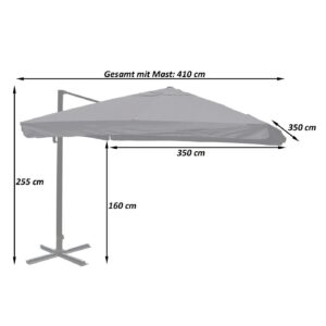 wohnli-moebel-suche-800000499743-1 AMPELSCHIRM Anthrazit 350/350 cm Textil MCW Garten & Outdoor > Sonnen- & Sichtschutz > Sonnen- & Ampelschirme Anthrazit