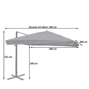 wohnli-moebel-suche-800000499816-1 AMPELSCHIRM I Cremeweiß 300/300 cm Textil MCW Garten & Outdoor > Sonnen- & Sichtschutz > Sonnen- & Ampelschirme Weiß