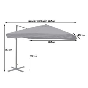 wohnli-moebel-suche-800000499911-1 AMPELSCHIRM Cremeweiß 300/400 cm Textil MCW Garten & Outdoor > Sonnen- & Sichtschutz > Sonnen- & Ampelschirme Weiß