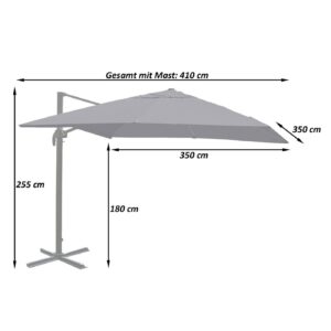 wohnli-moebel-suche-800000499954-1 AMPELSCHIRM Cremeweiß 350/350 cm Textil MCW Garten & Outdoor > Sonnen- & Sichtschutz > Sonnen- & Ampelschirme Weiß