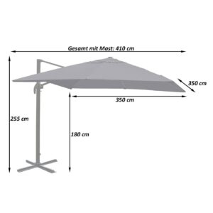 wohnli-moebel-suche-800000499958-1 AMPELSCHIRM Anthrazit 350/350 cm Textil MCW Garten & Outdoor > Sonnen- & Sichtschutz > Sonnen- & Ampelschirme Anthrazit