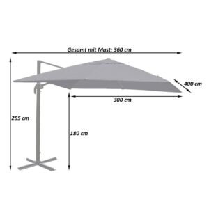 wohnli-moebel-suche-800000499982-1 AMPELSCHIRM Anthrazit 300/400 cm Textil MCW Garten & Outdoor > Sonnen- & Sichtschutz > Sonnen- & Ampelschirme Anthrazit