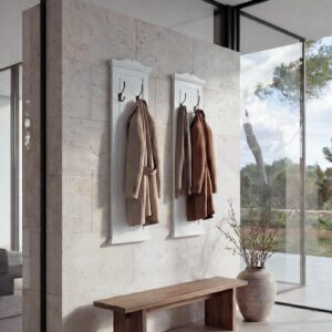 wohnli-moebel-suche-800000500094-1 WANDGARDEROBE Weiß 2er-Set Holz MCW Garderoben > Garderobenpaneele Weiß