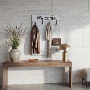 WANDGARDEROBE WELCOME SHABBY Cremeweiß Holz MCW Garderoben > Garderobenpaneele Weiß