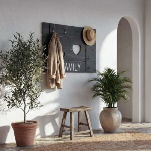 WANDGARDEROBE FAMILY SHABBY-LOOK Grau Holz MCW Garderoben > Garderobenpaneele Grau