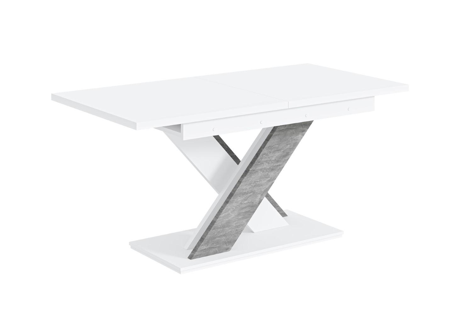 wohnli-moebel-suche-800000500533 Wohnli Möbelsuche - ESSTISCH ausziehbar 140 -180x80x75 cm - Weiß / Betonoptik - RONX
