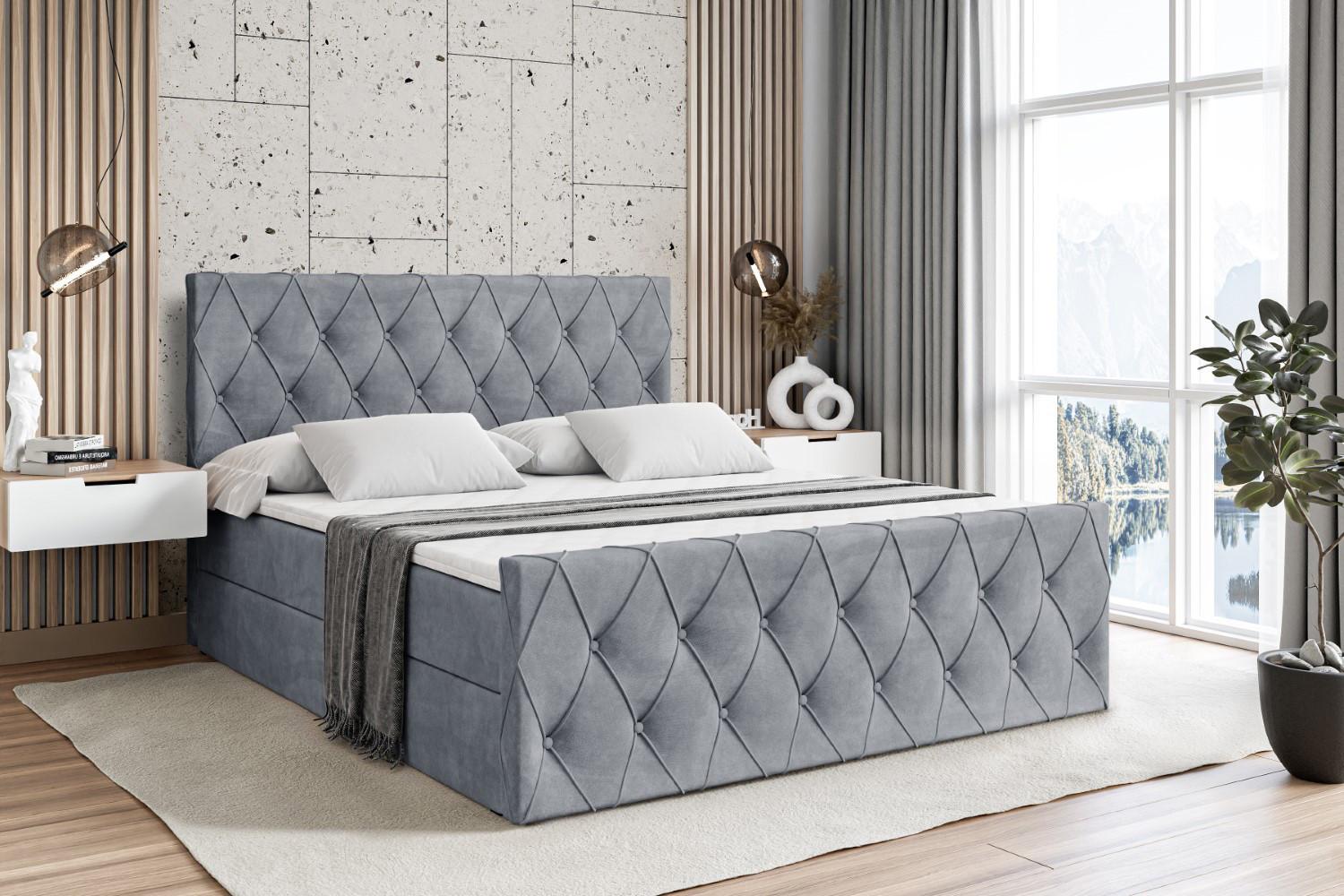 wohnli-moebel-suche-800000500561-1 BOXBETT AMAY-Z - 180x200 cm - H3 - Grau Holzwerkstoff ALTDECOR Möbel > Betten > Boxspringbetten Grau