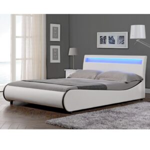 wohnli-moebel-suche-800000500792-1 POLSTERBETT Valencia mit LED-Beleuchtung Textil Corium Möbel > Betten > Polsterbetten Weiß