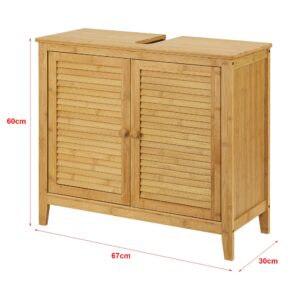 WASCHBECKENUNTERSCHRANK Värmdö Holz [en.casa] Möbel > Schränke > Badezimmerschränke > Waschbeckenunterschränke Braun