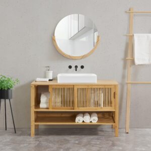 WASCHBECKENUNTERSCHRANK Hvaler Holz [en.casa] Möbel > Schränke > Badezimmerschränke > Waschbeckenunterschränke Braun