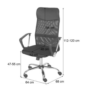wohnli-moebel-suche-800000502032-1 BÜROSTUHL Schwarz Textil MCW Möbel > Stühle > Bürostühle > Chefsessel Schwarz