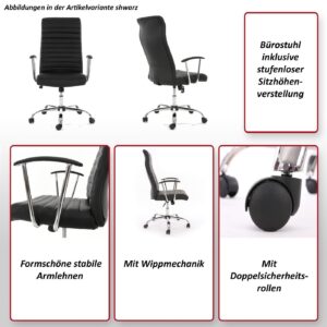 BÜROSTUHL Schwarz Textil MCW Möbel > Stühle > Bürostühle > Chefsessel Schwarz