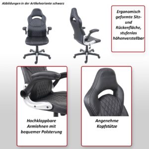 wohnli-moebel-suche-800000502159-1 BÜROSTUHL Weiß Textil MCW Möbel > Stühle > Bürostühle > Gamingstühle Weiß